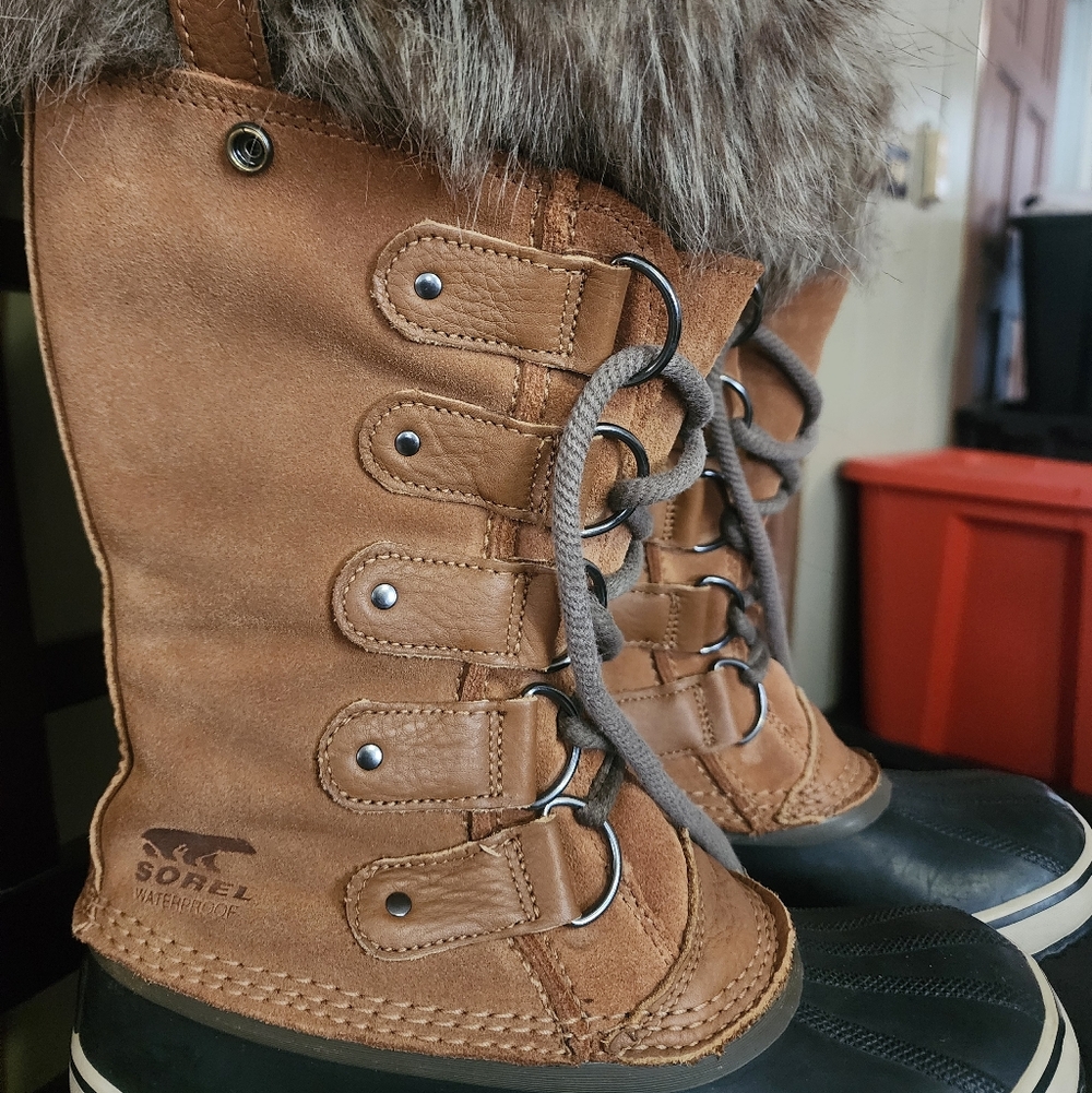 Sorel Women's Brown Winter Boots with Faux Fur